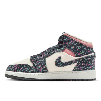 Air Jordan 1 Mid SE Kids Shoes ''Floral Canvas'' (GS)